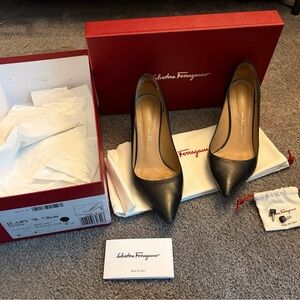 Salvatore Ferragamo Black Leather Heels